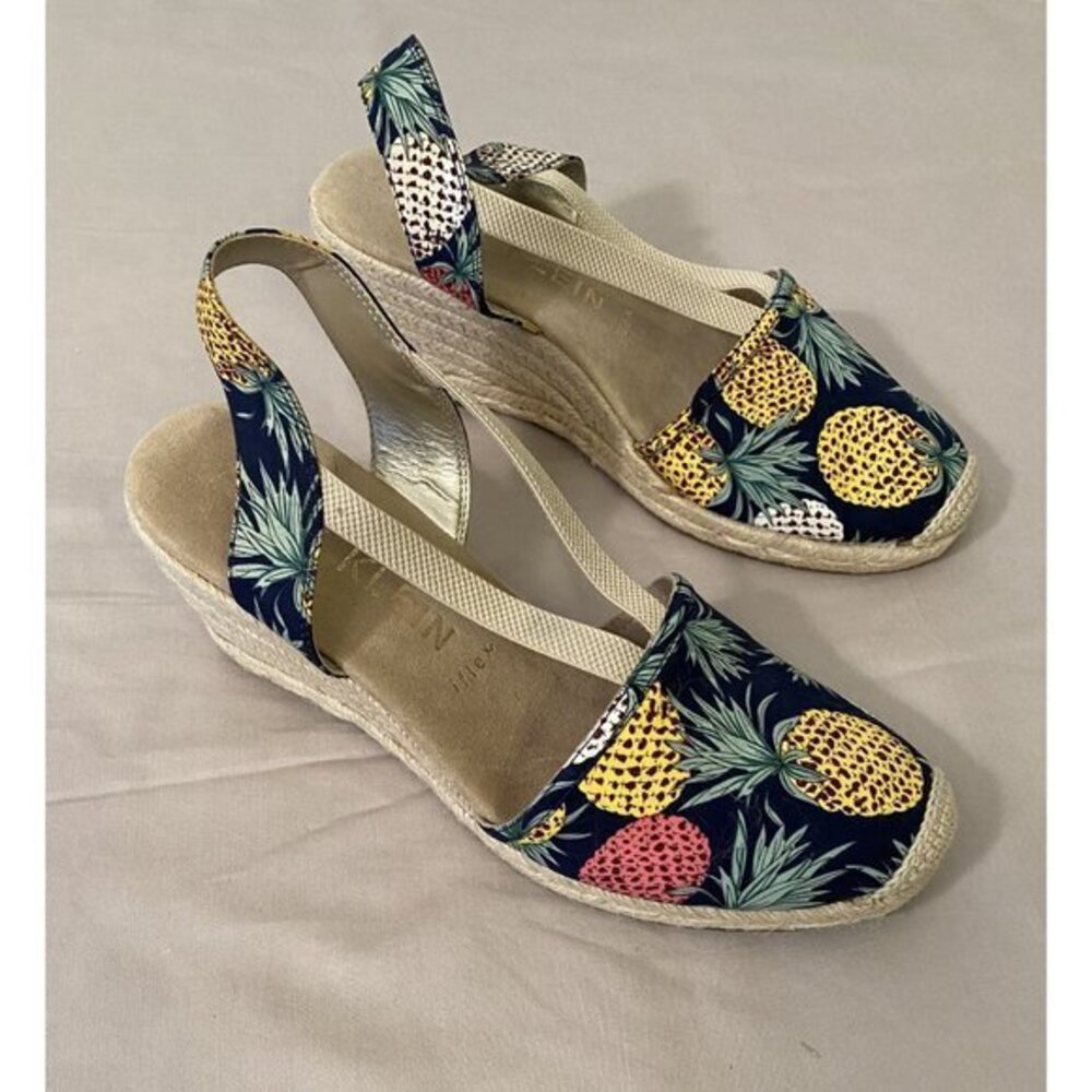 Womens Anne Klein Wedge‎ Slingback iflex Woven Jute Canvas Sandals Size 8.5 - Picture 2 of 7